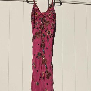 Silk embroidered dress